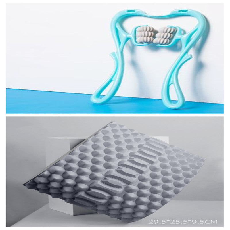 GlowTech France - Multifunctional Manual Six-wheel Neck Massager Massage Relieve Roller Massage Tool