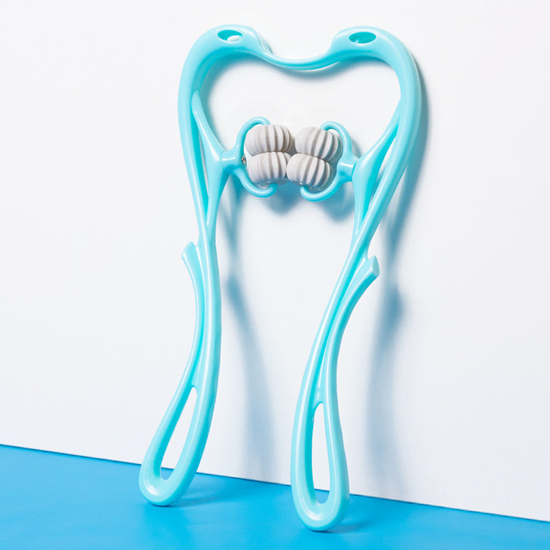 GlowTech France - Multifunctional Manual Six-wheel Neck Massager Massage Relieve Roller Massage Tool