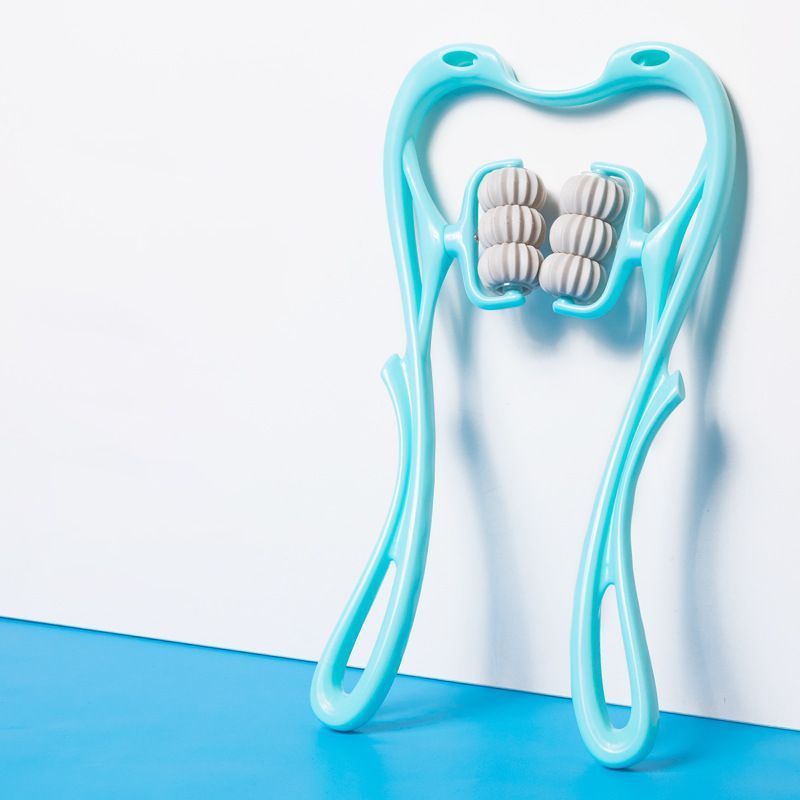 GlowTech France - Multifunctional Manual Six-wheel Neck Massager Massage Relieve Roller Massage Tool