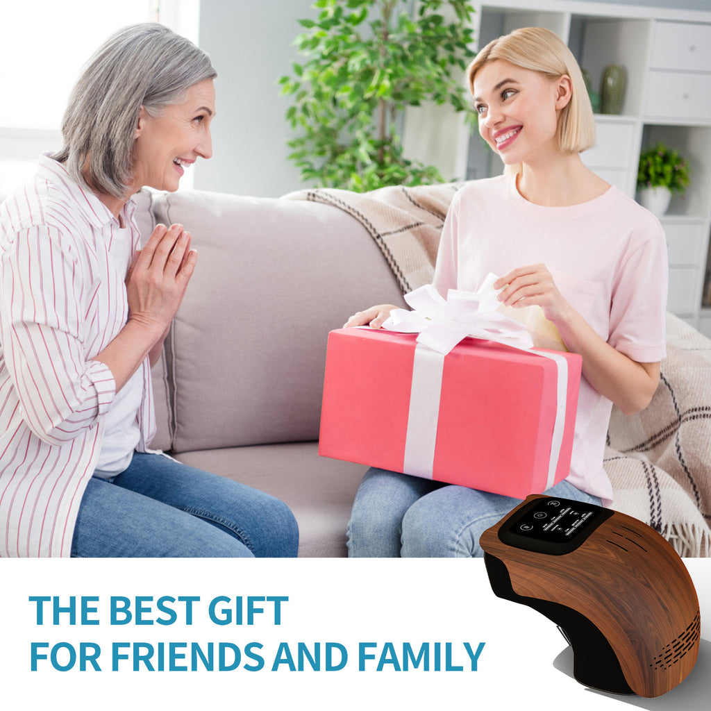 GlowTech France - Intelligent Home Use Electric Intelligent Kneading Heating Knee Massager Rechargeable Pain Relief Infrared Laser Vibration Knee Massager